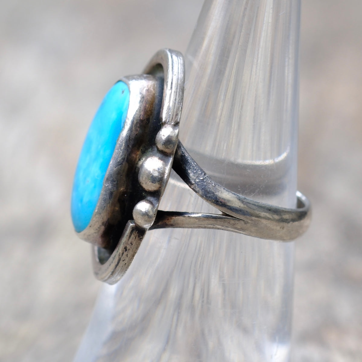 Vintage Sterling Turquoise Ring 5.5