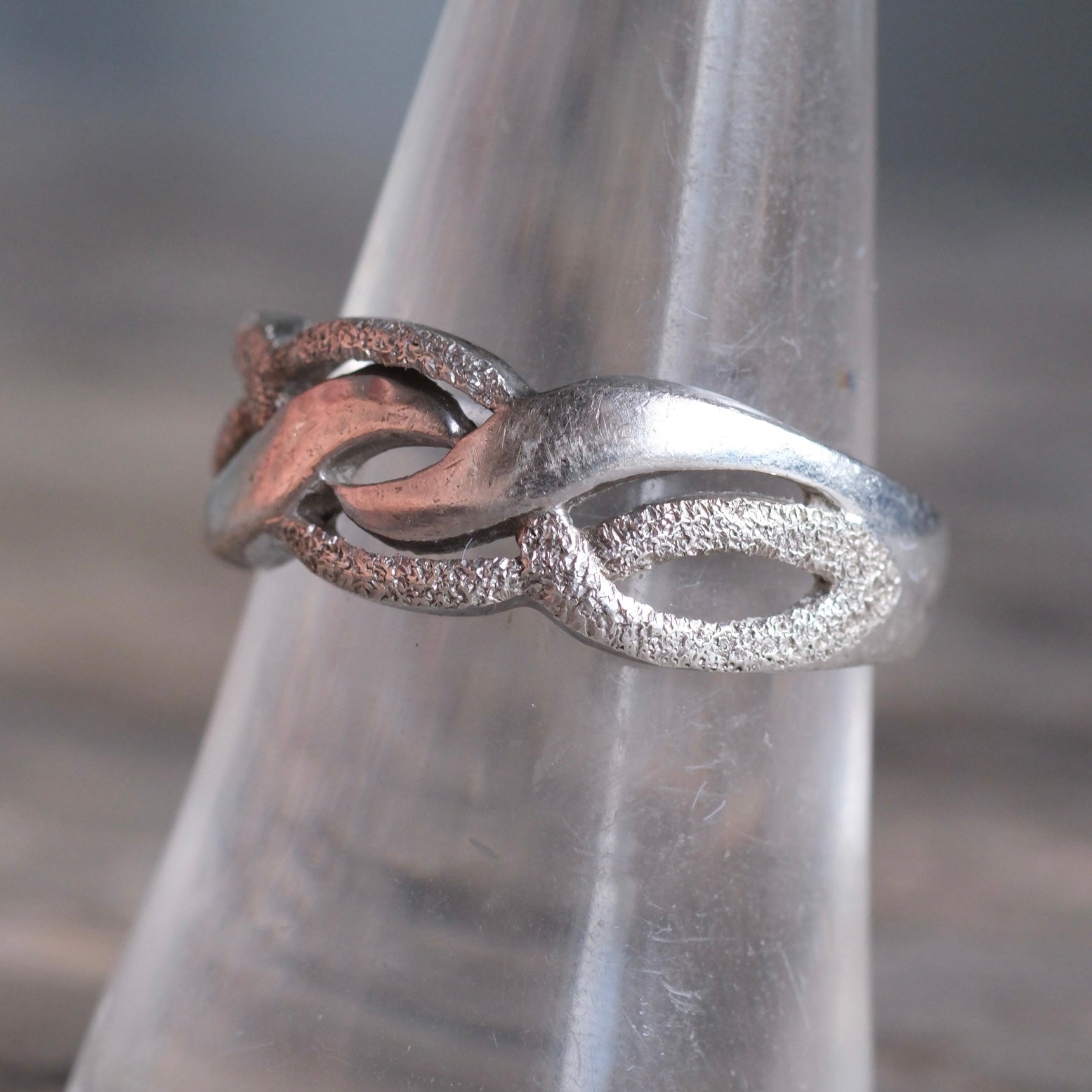 Vintage Sterling Silver Woven Band 7.75
