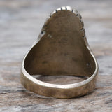 Vintage Sterling Jet Pharaoh Ring 12