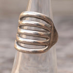 Vintage Sterling Silver Modernist Ring 5.5