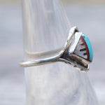 Vintage Sterling Zuni Inlay Band 6.75