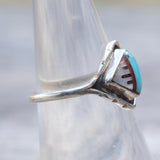 Vintage Sterling Zuni Inlay Band 6.75