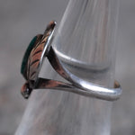 Vintage Sterling Turquoise Feather Ring 7