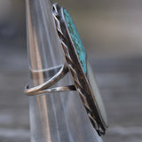 Vintage Sterling Turquoise and MOP Inlay Ring 5.5