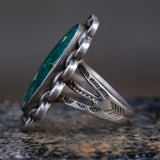 Vintage Sterling Turquoise Chain Ring 4.25