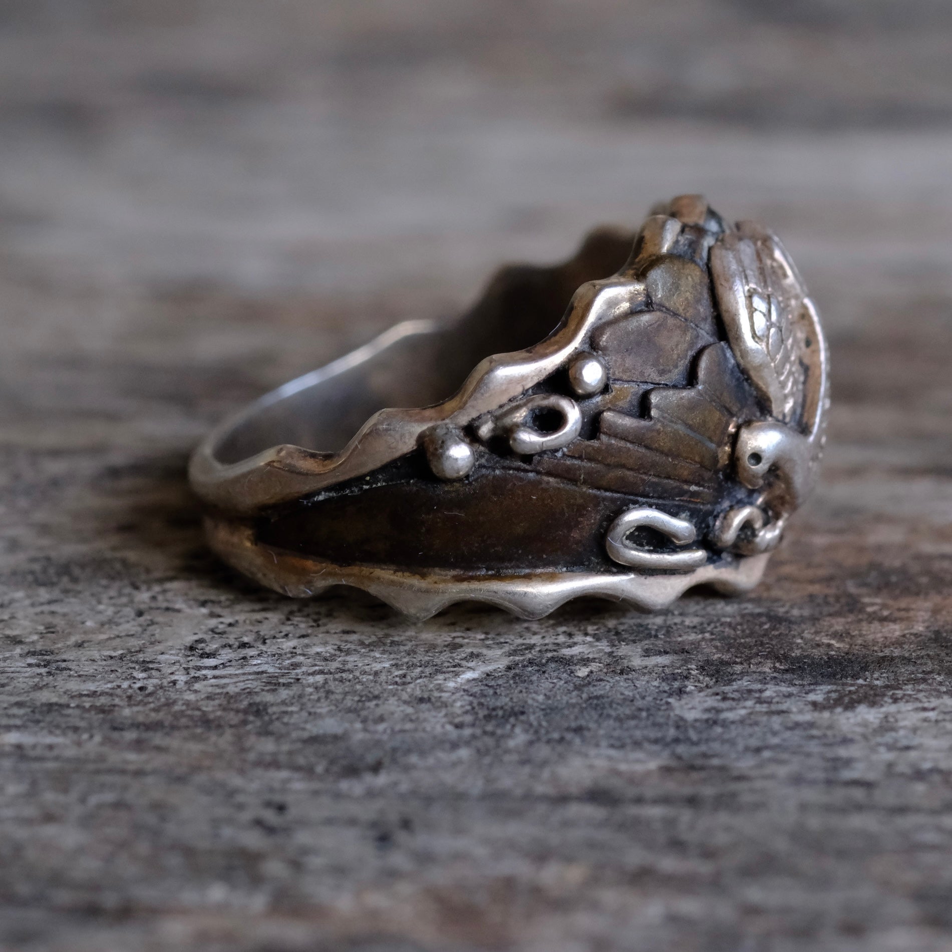 Vintage Sterling Eagle Ring 13