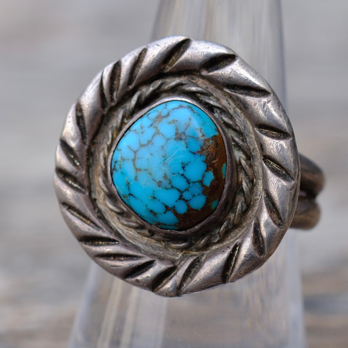 Vintage Sterling Turquoise Ring 8