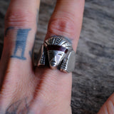 Vintage Sterling Pharaoh Ring 11.25