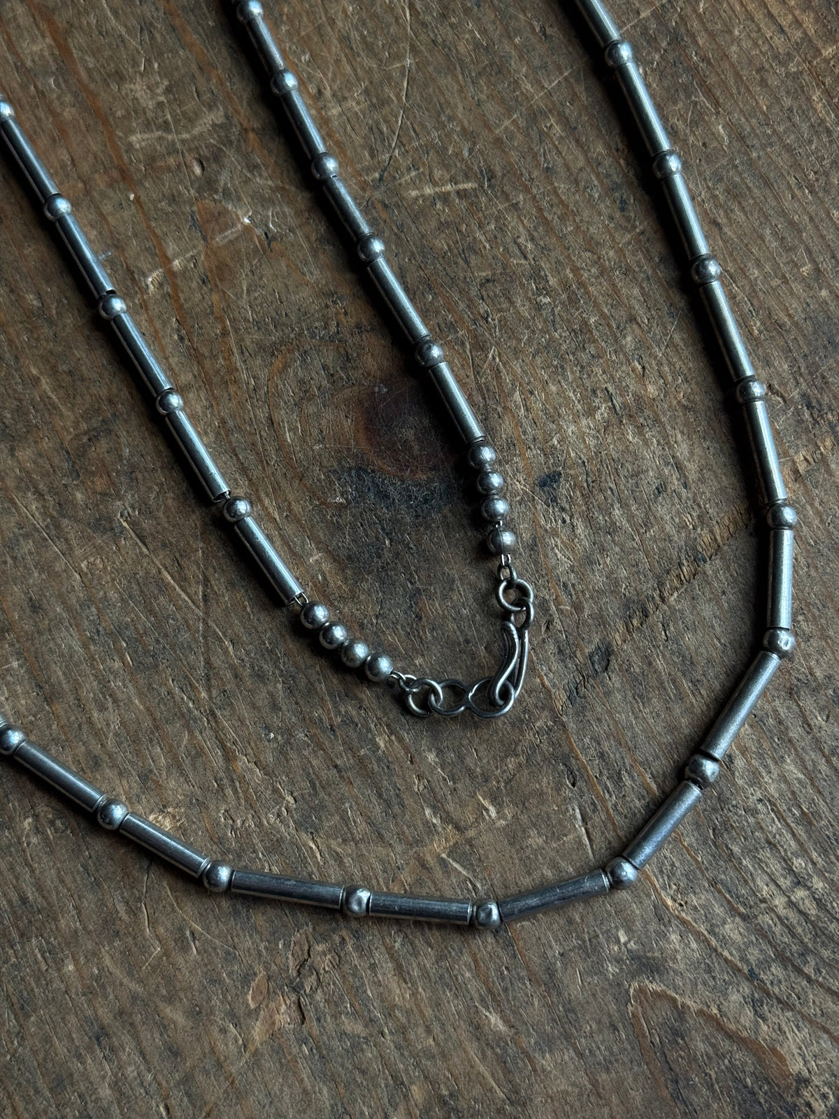 Vintage Sterling Silver Beaded Necklace