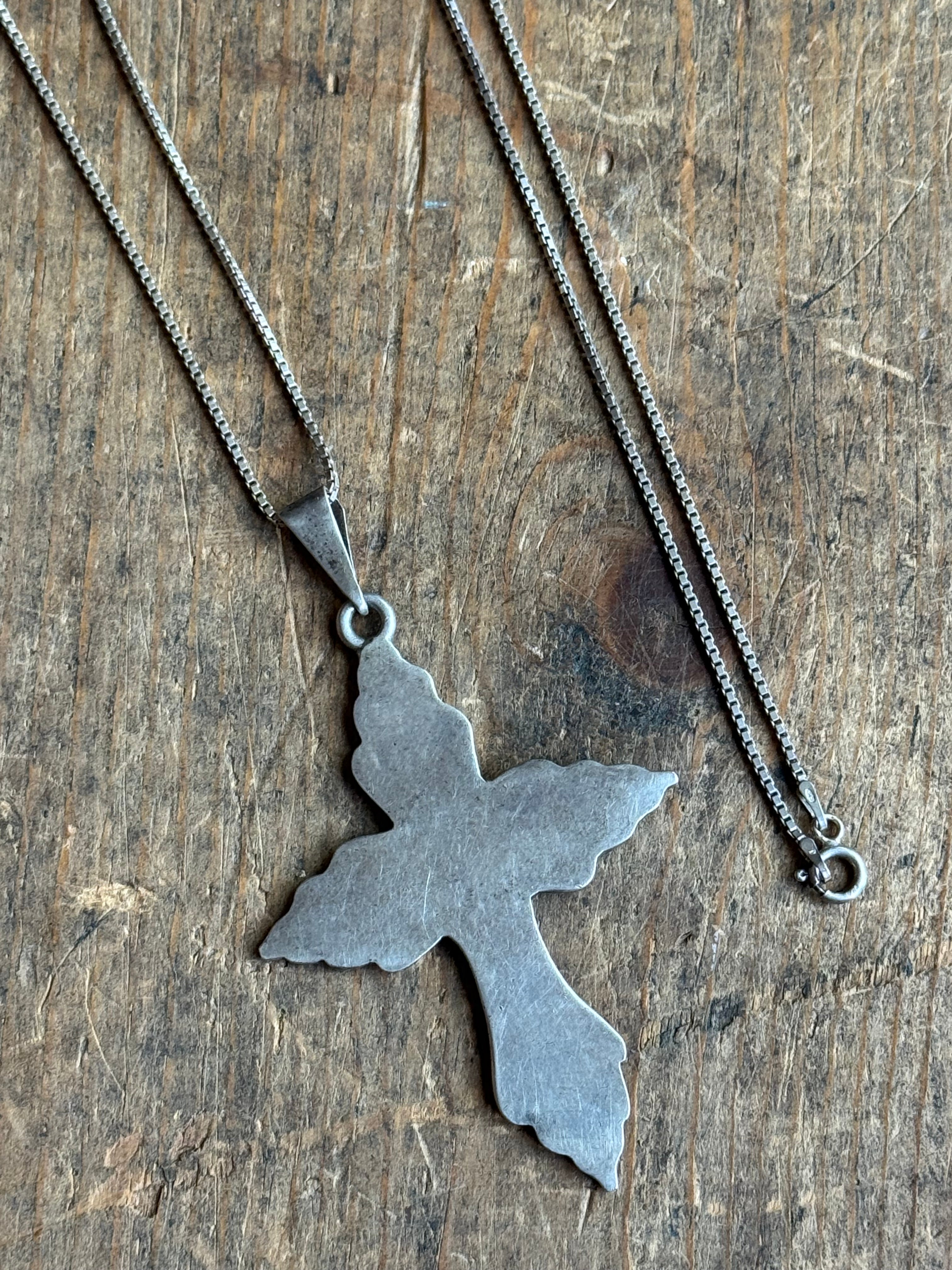 Vintage Sterling Silver Cross Necklace