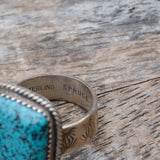 Vintage Sterling Turquoise Stamped Band Ring 7.25