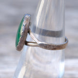 Vintage Sterling Malachite Ring 6.75