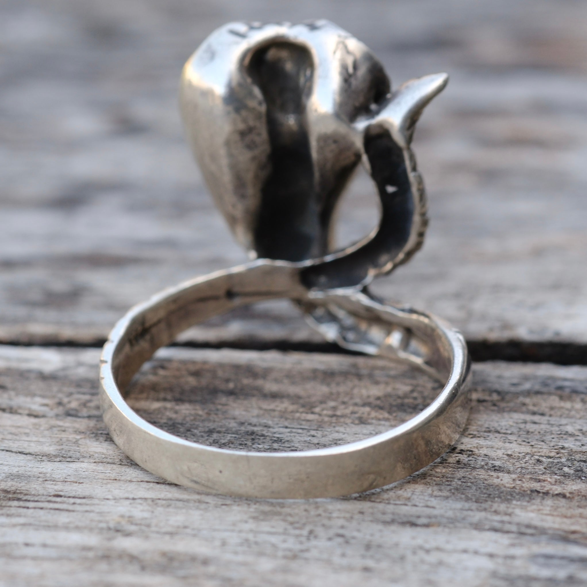 Vintage Sterling Silver Cobra Ring 13.25