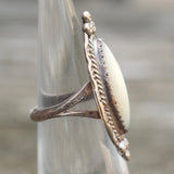 Vintage Sterling Mother Of Pearl Ring 4.25