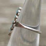 Vintage Sterling Turquoise Cluster Ring 6