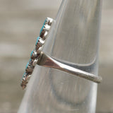 Vintage Sterling Turquoise Cluster Ring 6