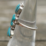 Vintage Sterling Turquoise Cluster Ring 6