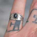 Vintage Sterling Lapis Stamped Band 7