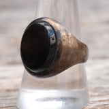 Vintage Sterling Onyx Signet Ring 10.25