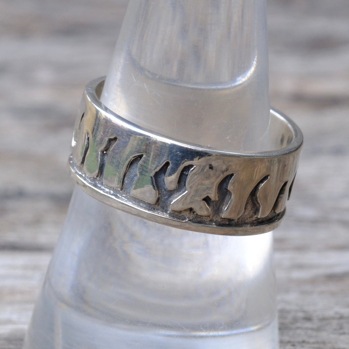 Sterling Silver Flame Band Ring 9