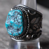 Vintage Sterling Chunky Turquoise Ring 11.5