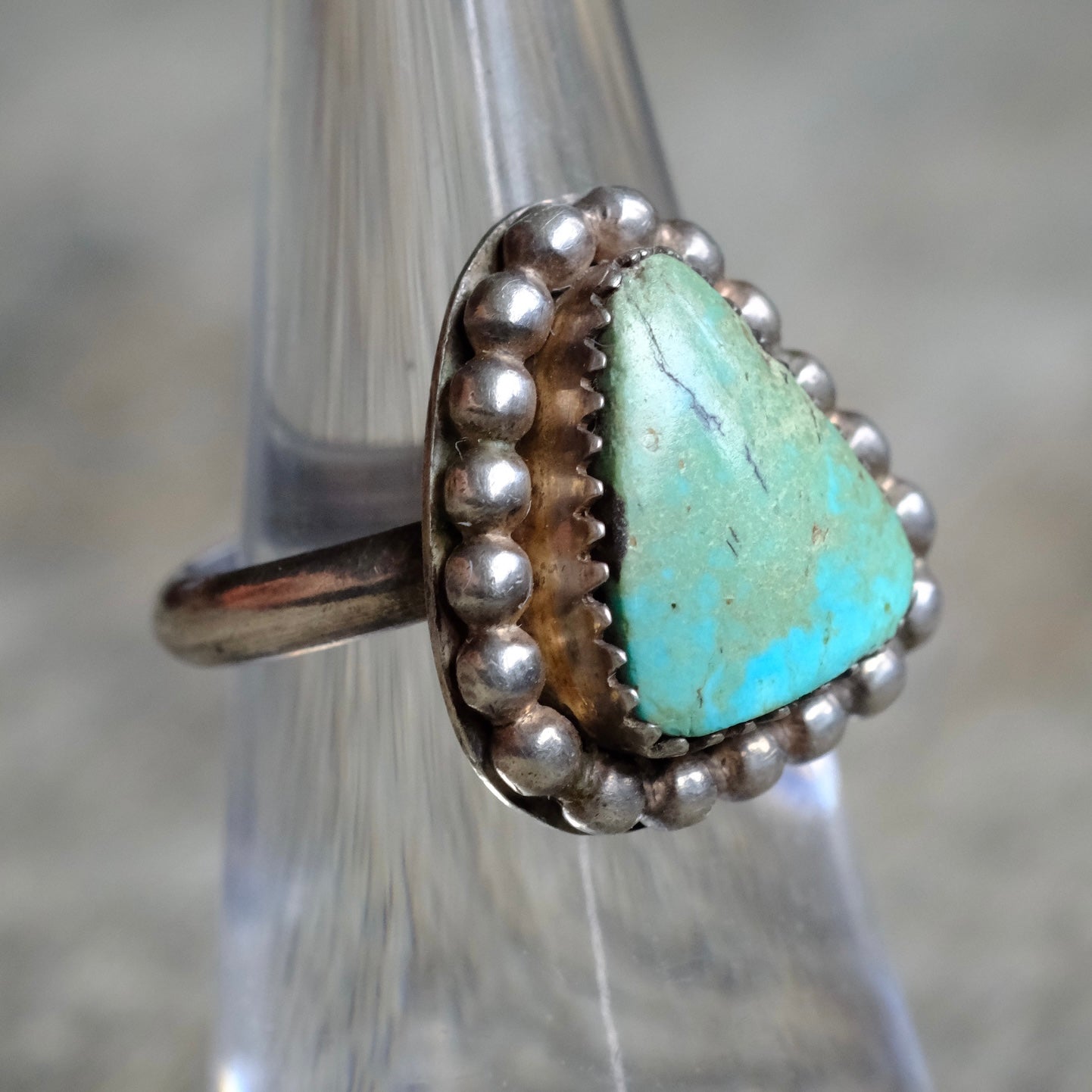 Vintage Sterling Turquoise Ring 5.75