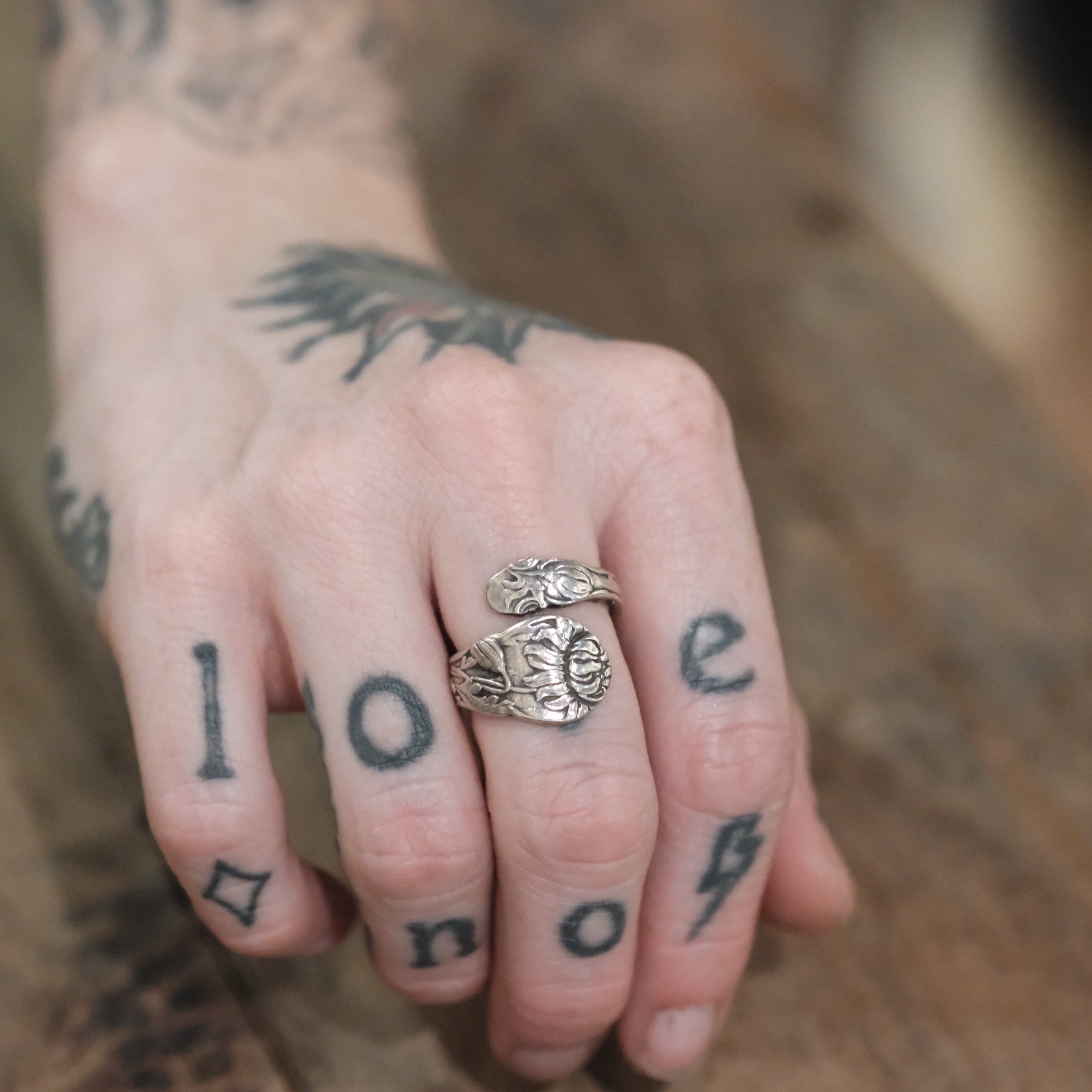 Vintage Plated Spoon Ring 7.25