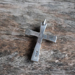 Vintage Sterling 7-Stone Turquoise Cross Necklace