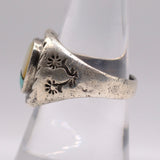 Vintage Sterling Turquoise and Mother Of Pearl Inlay Ring 8.5