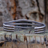 Vintage Sterling Mother Of Pearl Cuff Bracelet