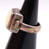 Vintage Sterling Faceted Mother OF Pearl Ring 6.5