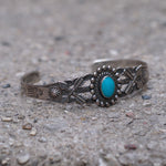 Vintage Sterling Turquoise Crossed Arrows Cuff