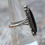 Vintage Sterling Onyx Ring 7.25