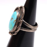 Vintage Sterling Turquoise Florette Ring 5