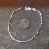 Vintage Sterling Silver Twisted Chain Bracelet 7"