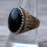 Vintage Sterling Onyx Ring 8.75