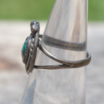 Vintage Sterling Turquoise Roper Ring 6