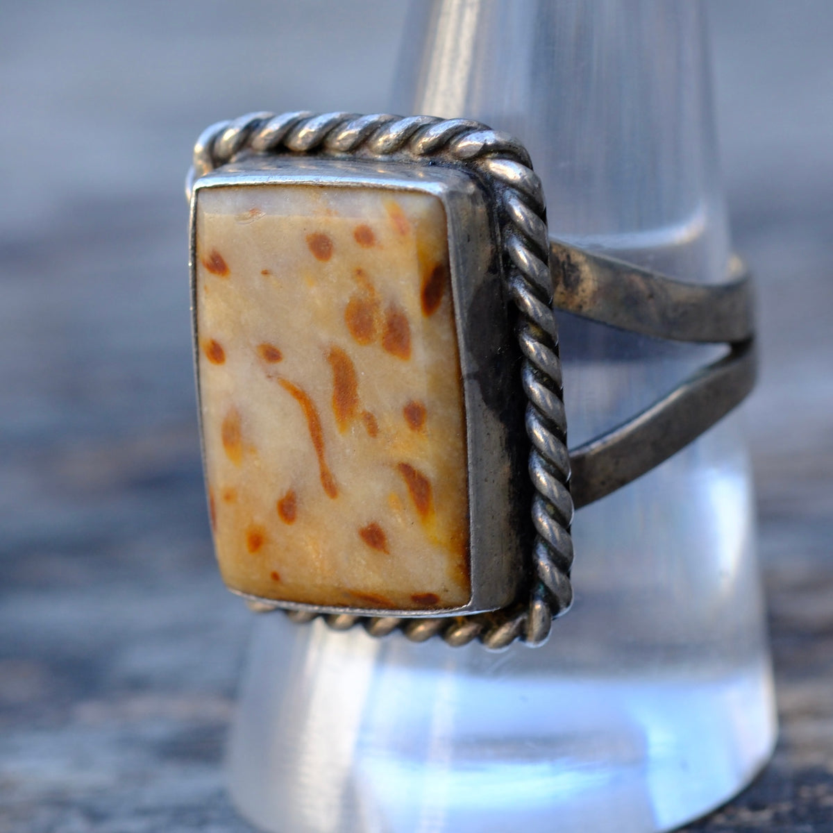 Vintage Sterling Jasper Ring 10