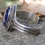 Vintage Sterling Lapis Lazuli Cuff