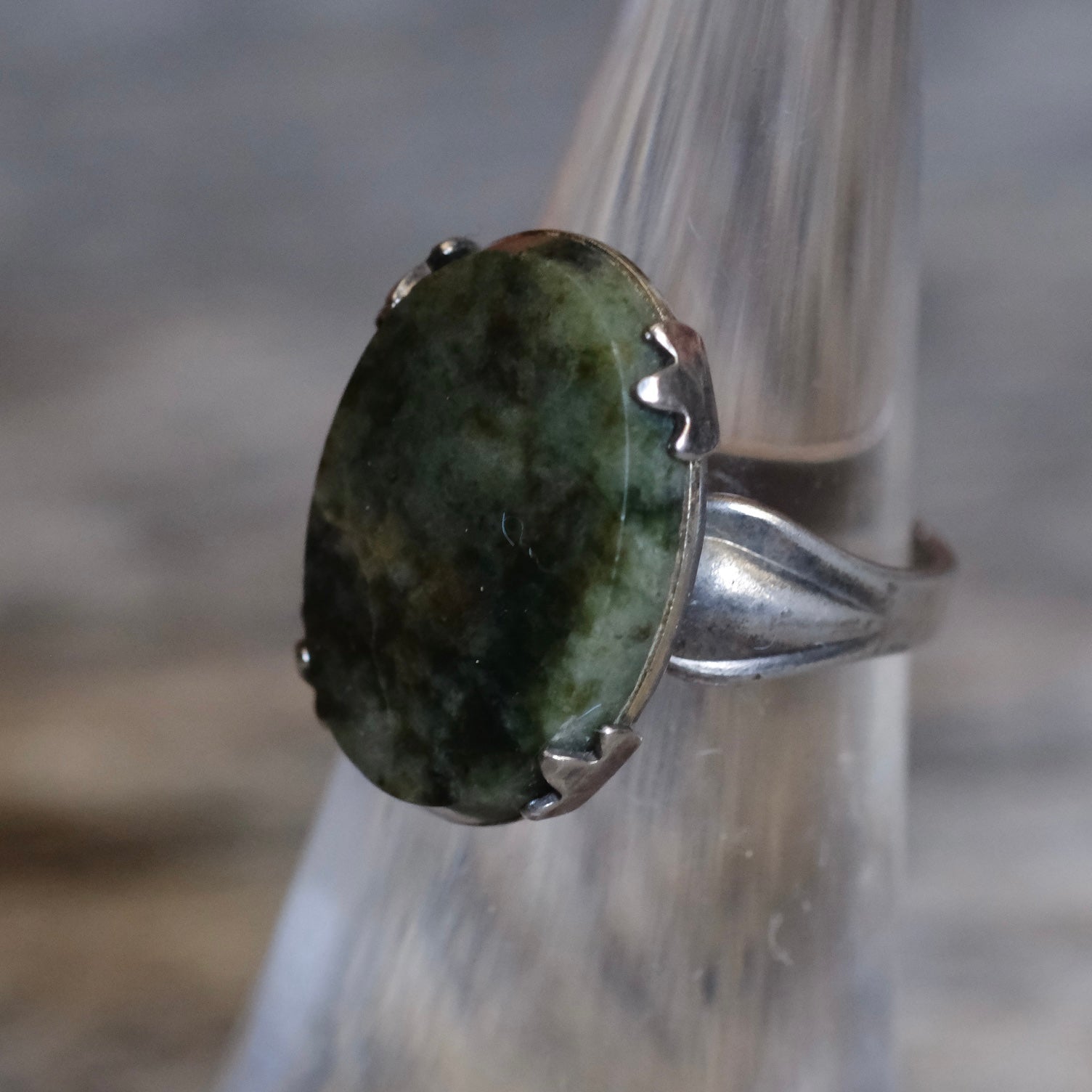 Vintage Sterling Agate Ring 4.25
