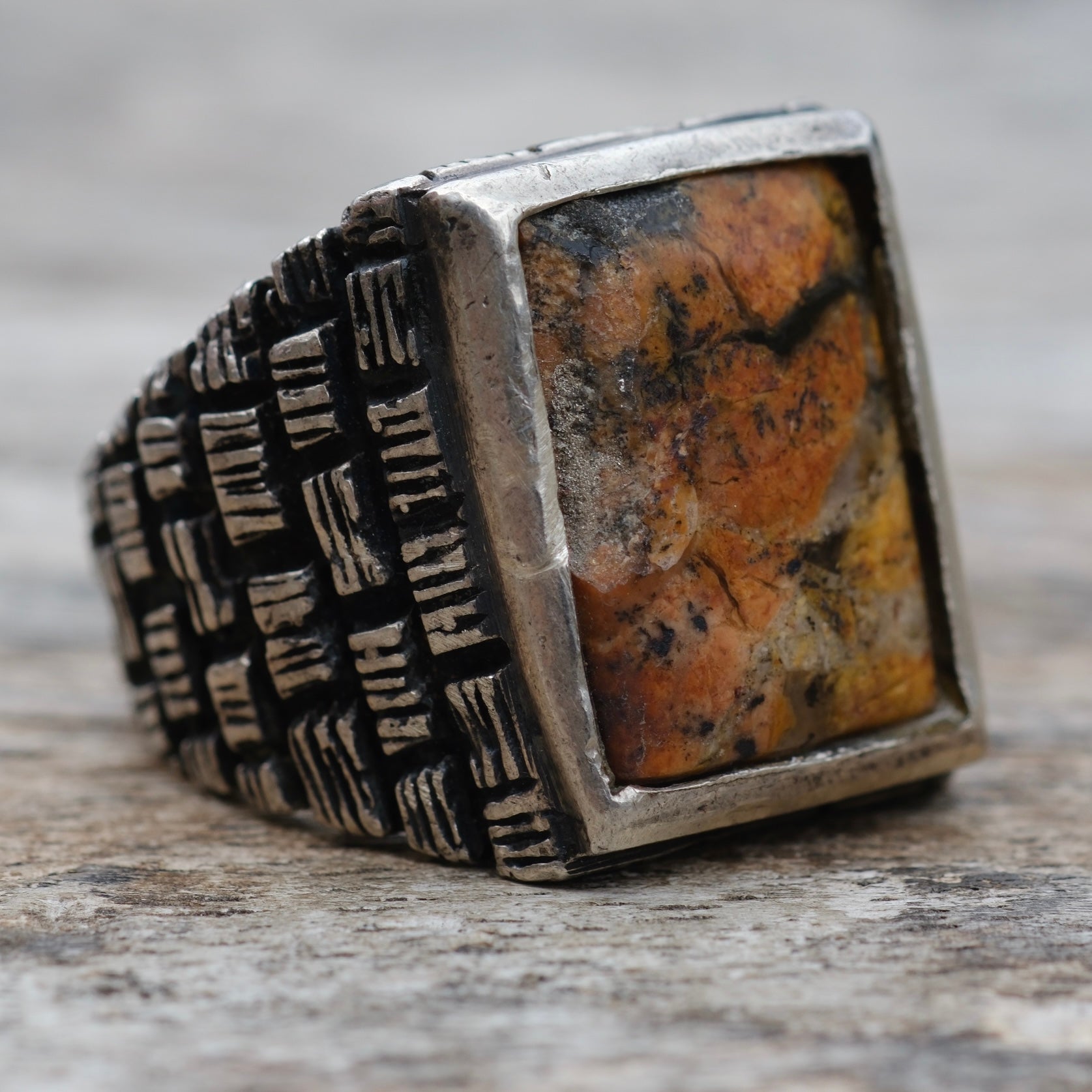 Vintager Sterling Jasper Ring 9