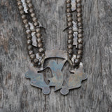 Vintage Sterling Zuni Hummingbird Squash Blossom Necklace 28"