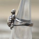 Vintage Sterling Turquoise Turtle Ring 4.75