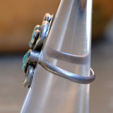 Vintage Sterling Turquoise Cluster Ring 6