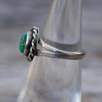 Vintage Sterling Turquoise Roper Ring 5.5