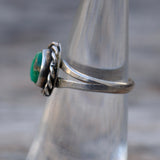Vintage Sterling Turquoise Roper Ring 5.5