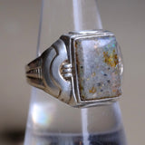 Vintage Sterling Natural Opal Signet Ring 9