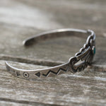 Vintage Sterling Turquoise Thunderbird Cuff