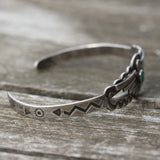 Vintage Sterling Turquoise Thunderbird Cuff
