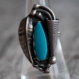 Vintage Sterling Turquoise Ring 7.75